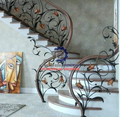 Làm cầu thang sắt mỹ thuật giá rẻ chuyên nghiệp tại Bà Rịa