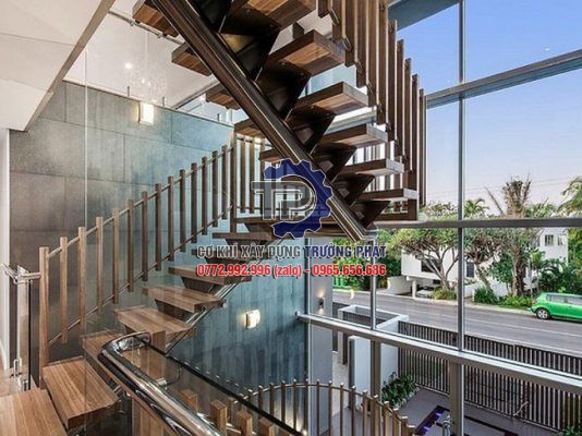 Làm cầu thang xương cá đẹp tại Long Khánh