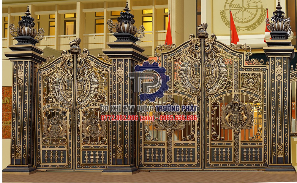 Làm cổng nhôm đúc hợp kim biệt thự cao cấp giá rẻ thi công lắp tại Đồng Nai