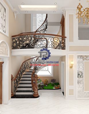 Làm cầu thang sắt mỹ thuật đẹp giá rẻ tại Nhà Bè