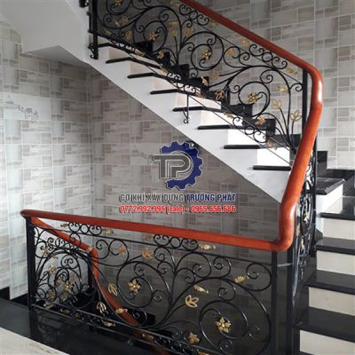 Cầu thang sắt mỹ thuật tại Lâm Đồng